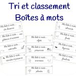 Vocabulaire: tri et classement